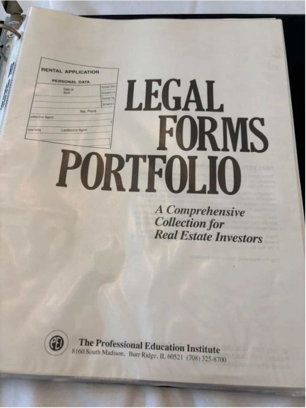 Unisex The Professional Education Institute Real Estate Forms Portfolio #E59